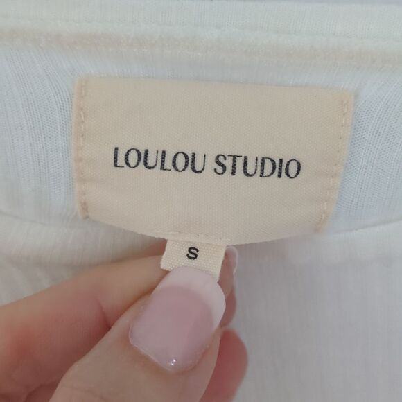 LouLou Studio Ribbed Long Sleeve Top S - Picture 5 of 9